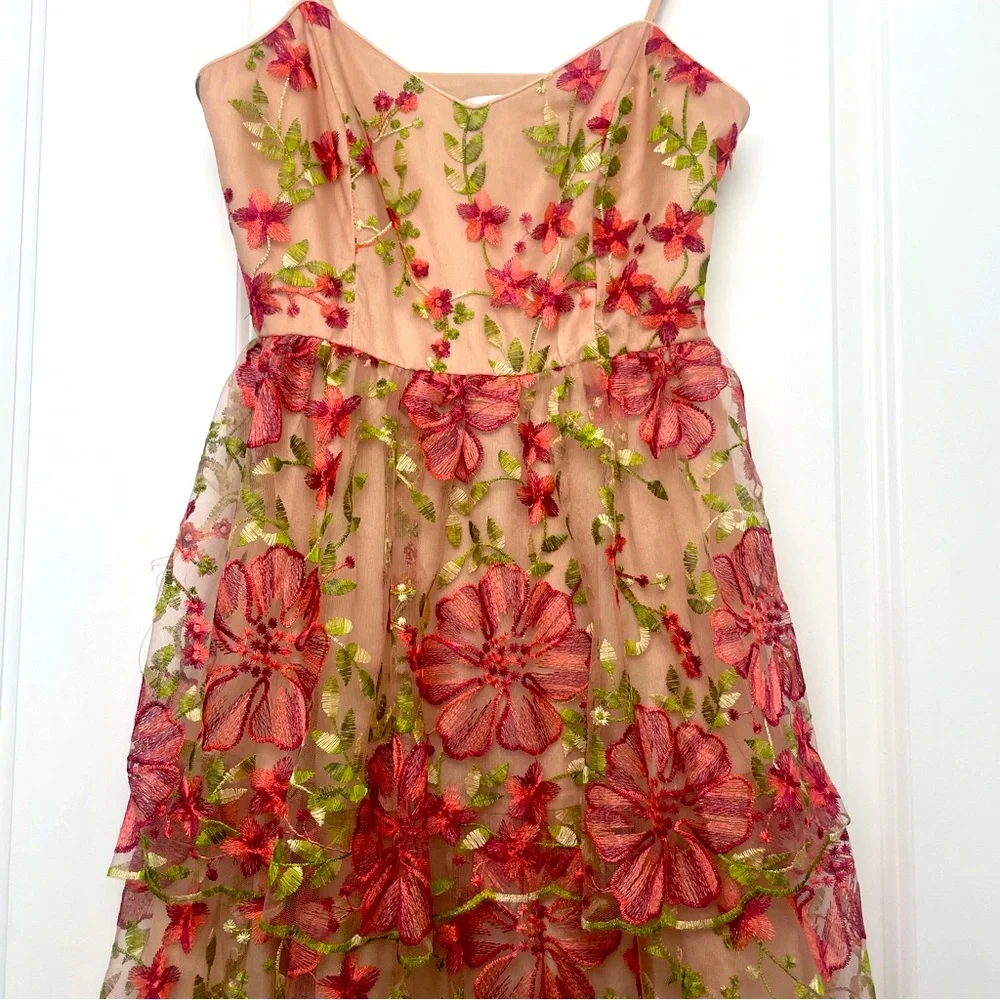 Endless Rose - Floral Embroidered Tiered Maxi Dress - Picture 8 of 8